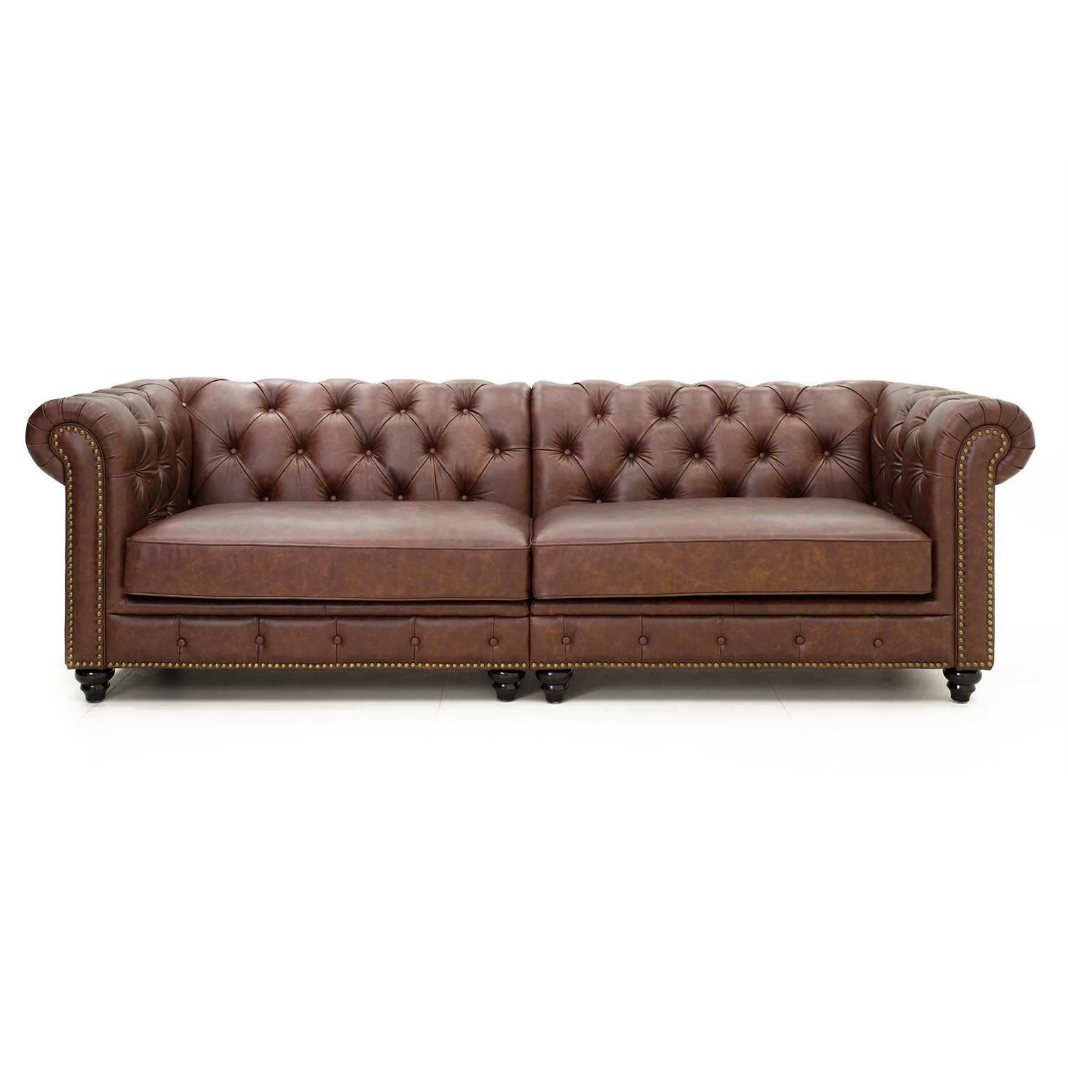 Enjina Home Chesterfield Leather Sofa