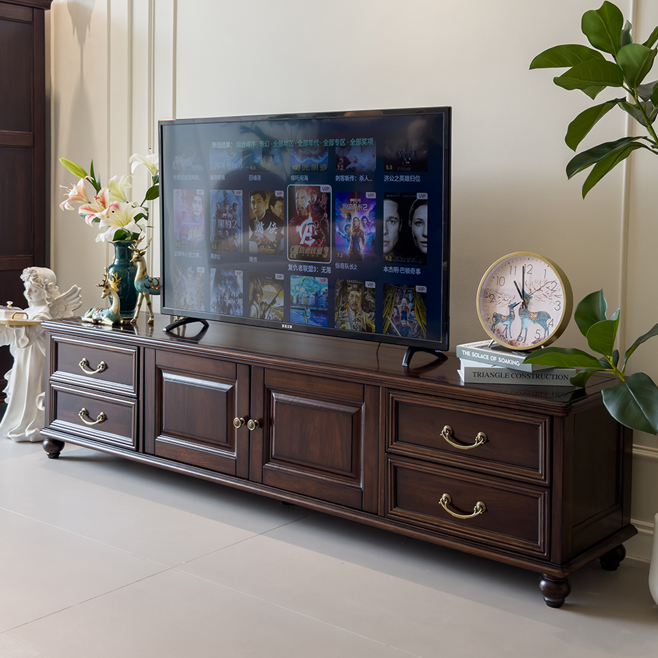 Enjina Home Solid Wood TV Cabinet 