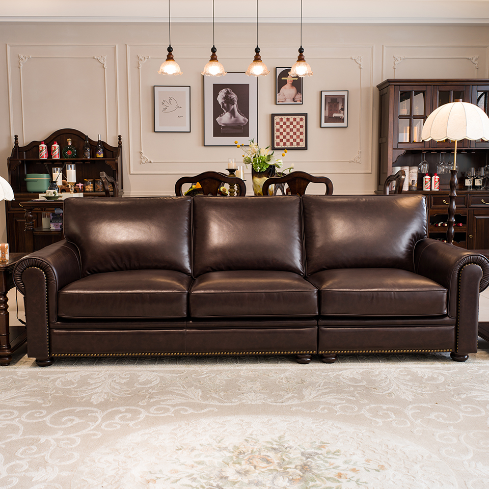 Enjina Home Batton Leather Sofa